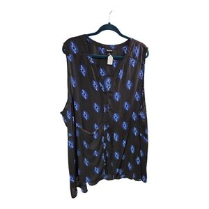 Torrid Black and Blue Lightning Print Blouse